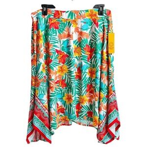 NEW Ruby Rd.‎ Women's 3XL Floral A-Line Long Skirt Multicolor Summer Tropical